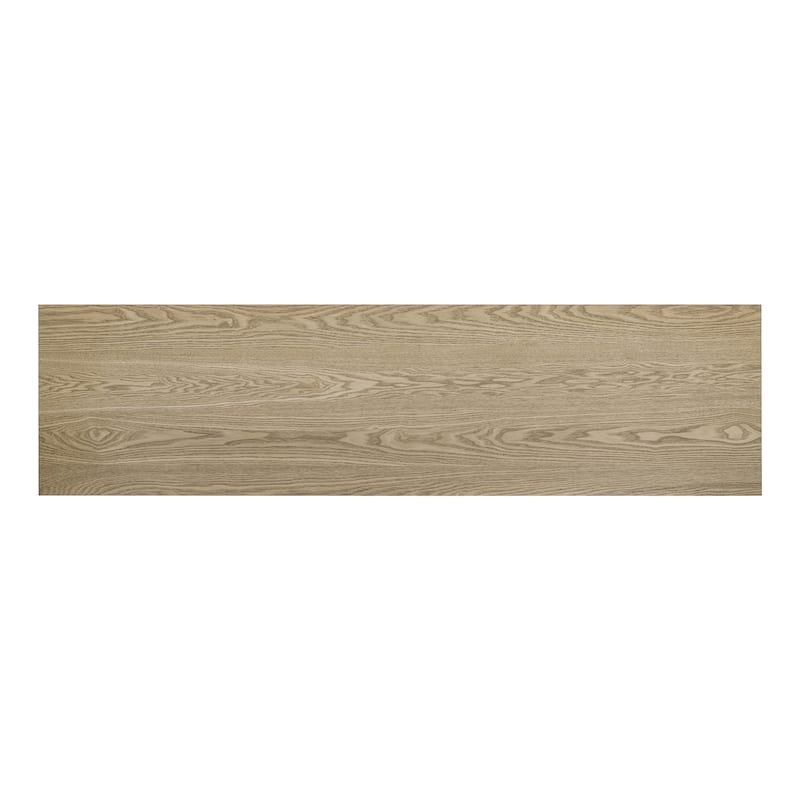 60" MDF Console Table with T-Leg Design and Ash Wood Veneer for Living Room