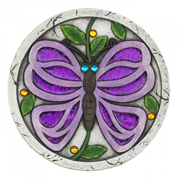 Set of 6 Giant Purple Butterfly Garden Stones