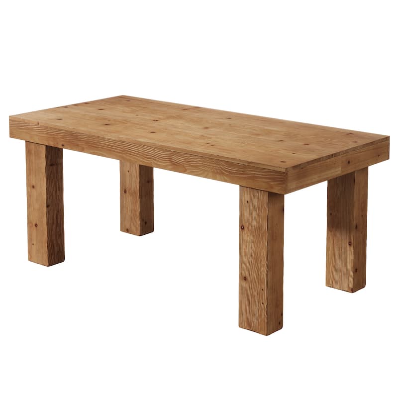 63 Inch Solid Wood Dining Table for 4-6, Rectangular Kitchen Table - 31.5" D x 62.99" W x 29.53" H