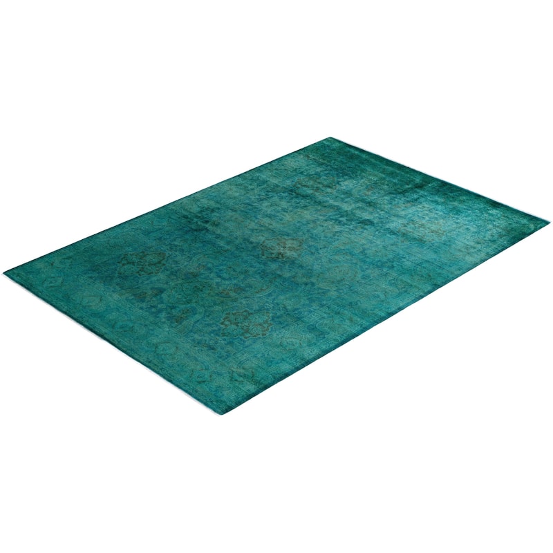 Contemporary Overdyed Wool Hand Knotted Area Rug - 6' 1" x 8' 10"