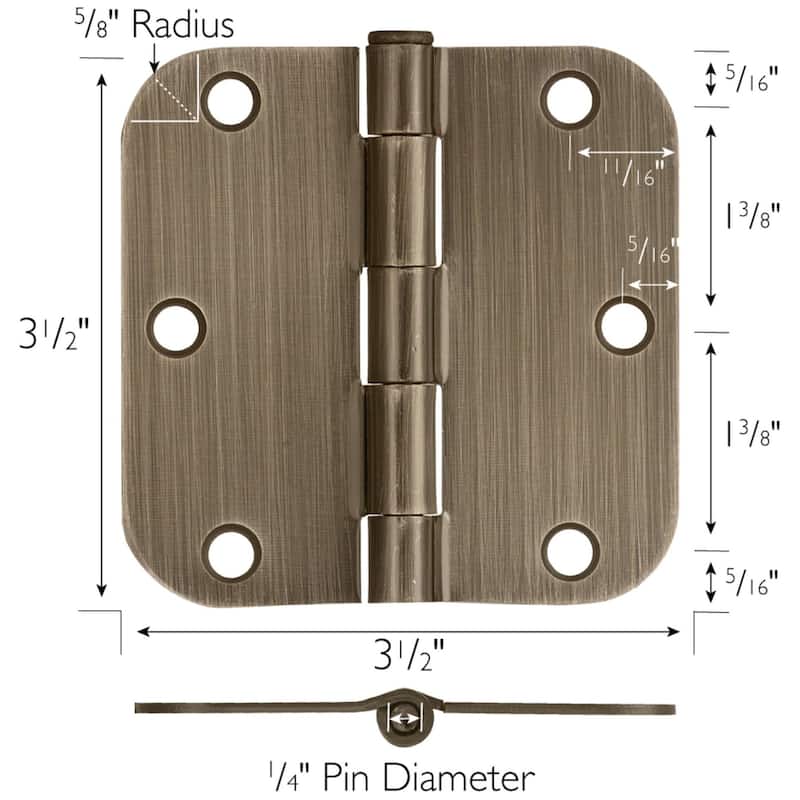 Design House 189753 3-1/2" x 3-1/2" Plain Bearing 5/8" Radius Corner