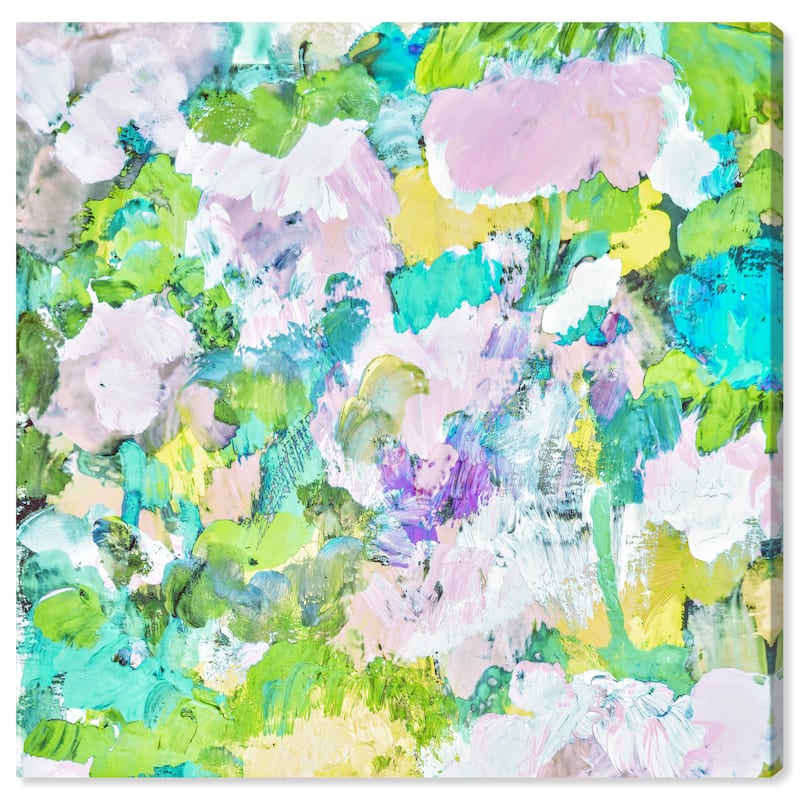 Wynwood Studio Canvas Abstract Endless Summer Garden Green and Cyan Modern & Contemporary Wall Art Canvas Print
