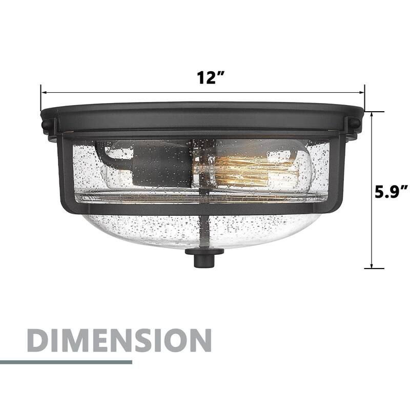 2-Light Modern Flush Mount Light Fixture