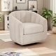 preview thumbnail 8 of 15, Boucle Modern 360° Swivel Barrel Chair with Chenille Cushions and Pocket Spring Seat Wheat