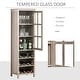 HOMCOM Wine Cabinet Bar Display Cupboard with Glass Door and 3 Storage ...