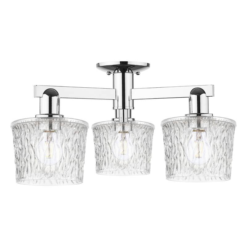Innovations Lighting Endless Possibilities Arcadia - Niagara - 3 Light 24" Semi-Flush Mount - Polished Nickel