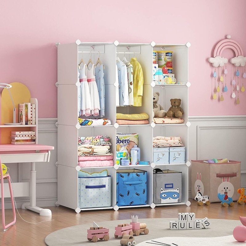 Kids Closet Organizers 15 D x 35 W x 47 H White