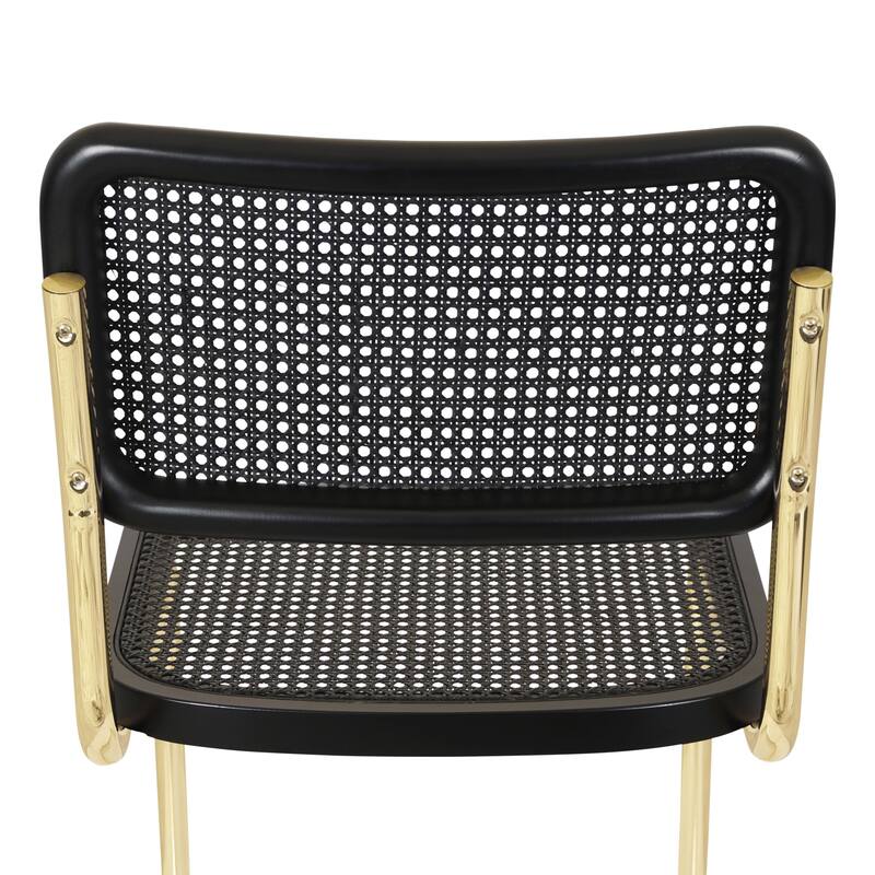 Breuer Chair Company Marcel Breuer Cesca Cane Cantilever Side Chair w/ Brass Steel Frame (Various Wood & Cane Colors)