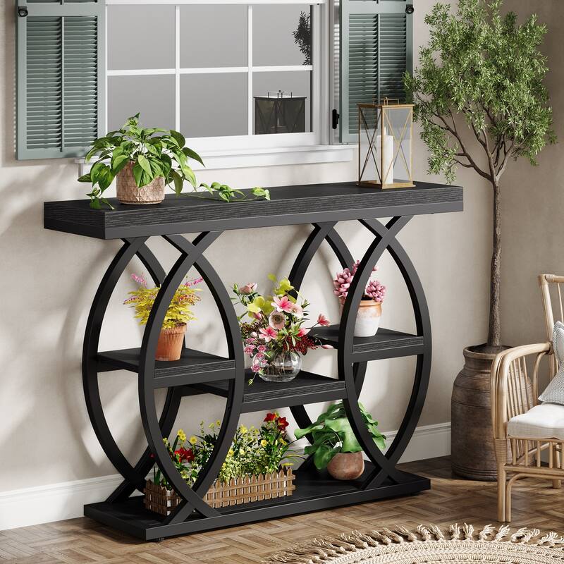 39.4" Console Table, 4-Tier Sofa Table Entryway Table for Small Spaces