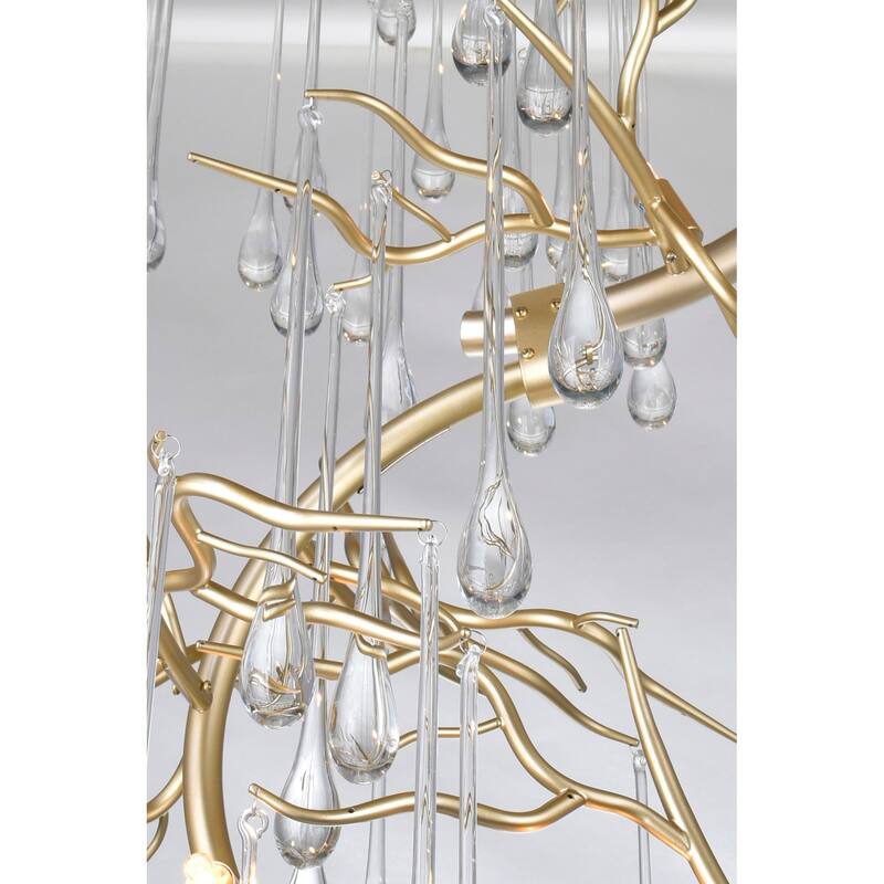 Anita 12 Light Gold Leaf Chandelier - Gold Leaf