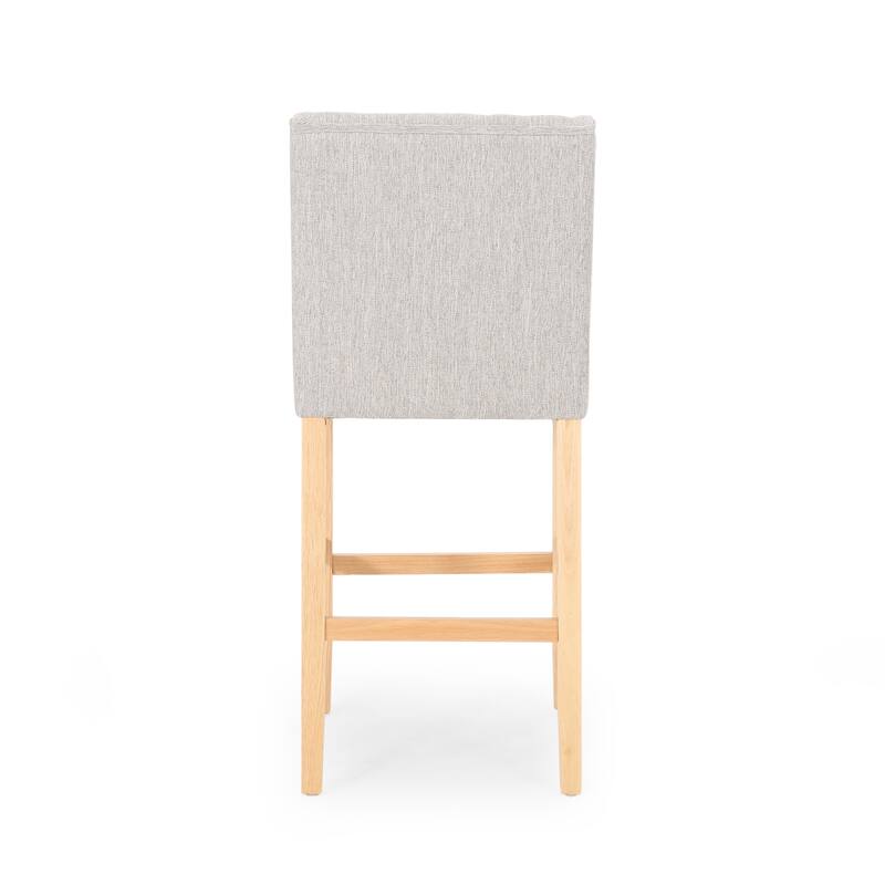 Fabric Tufted Wingback Counter Stools, Set of 2
