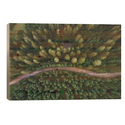 Hidden Lake Print On Wood by Ales Krivec - Multi-Color
