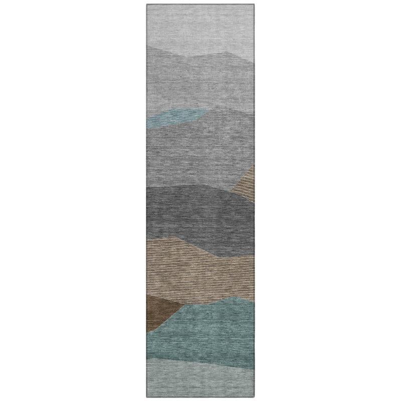 Machine Washable Indoor/ Outdoor Modern Dacono Chantille Rug