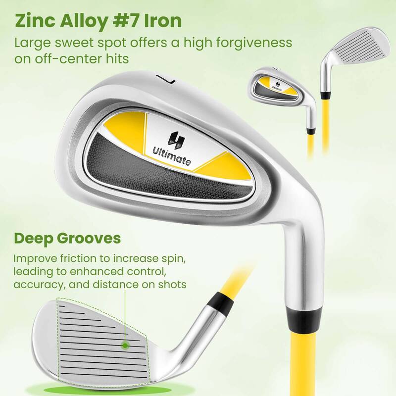 Ultimate Junior #7 Iron for Kids with Fiberglass Shaft & Headcover - See Details