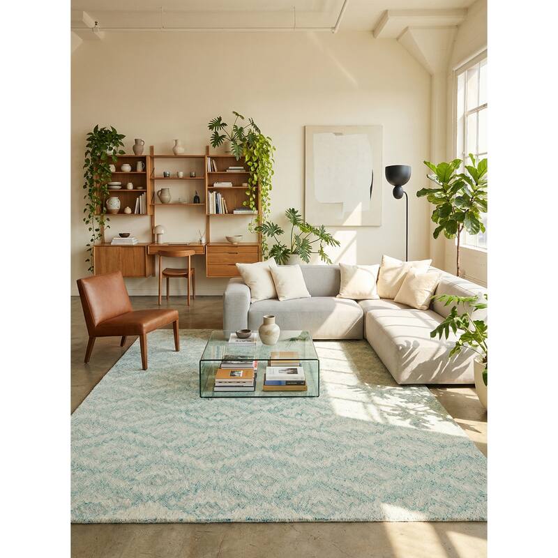 The Met X Exquisite Rugs Bargello Turquoise Area Rug