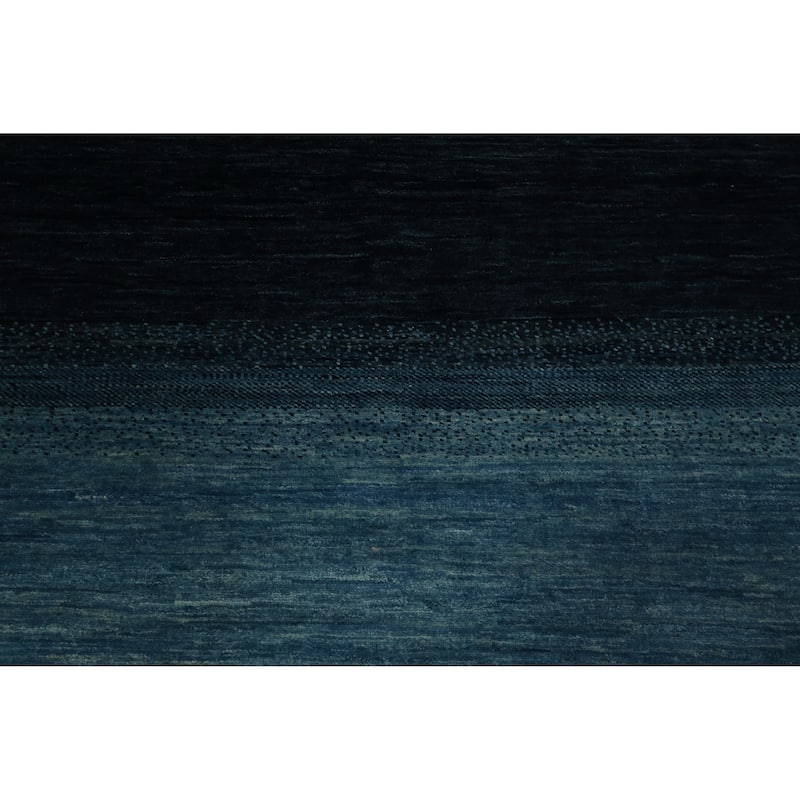 Hand Knotted Oriental 100% Wool Carpet Tribal Contemporary Navy Blue & Blues Gabbeh Area Rug - 6' 4'' X 4' 7''