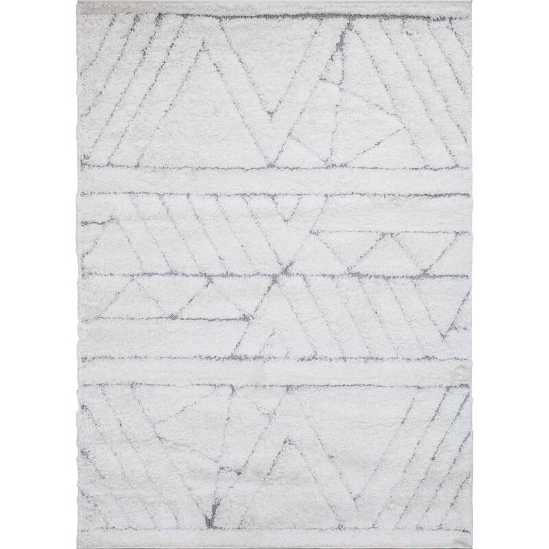 Noori Rug Monaco High-low Cathrine Rug - 5'4" x 8'0" - Ivory/Grey