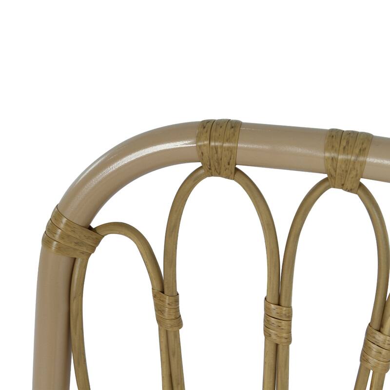 Roomfitters Set of 2 Hand-Woven PE Wicker Petal Chairs, Heavy-Duty 400lb Capacity with Washable Cushions