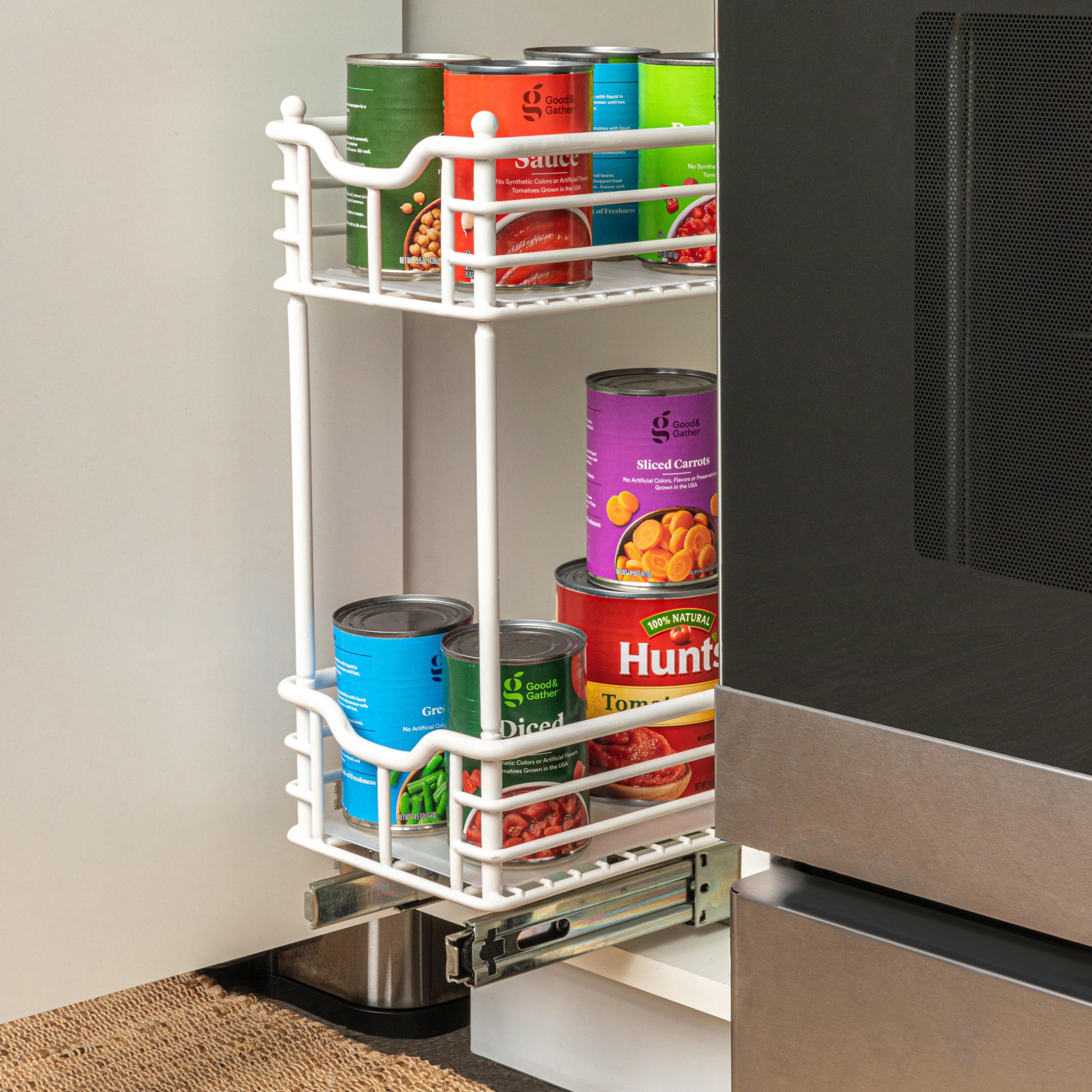 Narrow Two Sliding Cabinet Organizer, Great for Slim Cabinets in