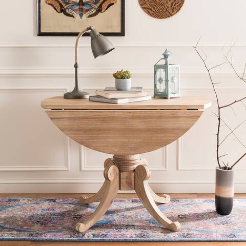SAFAVIEH Forest Rustic Natural Drop Leaf Dining Table - Rustic Natural - 43.3' x 43.3' x 30.7'