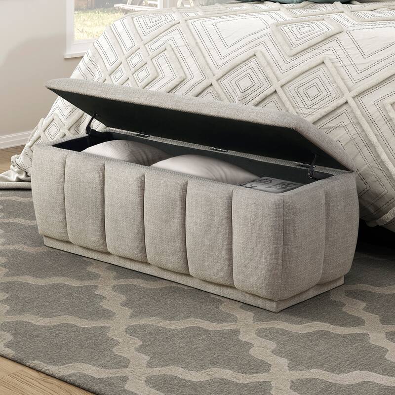 Odessa 47" Textured Lift Top Storage Bench - Foam Cushioned Seat