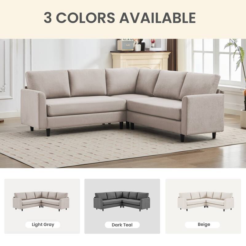 Snow Velvet Sectional Sofa