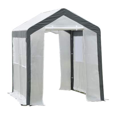 Walk In Greenhouse,Outdoor Garden Warm Hot House with 4 Roll up Windows,2 Zippered Doors and Weather Cover