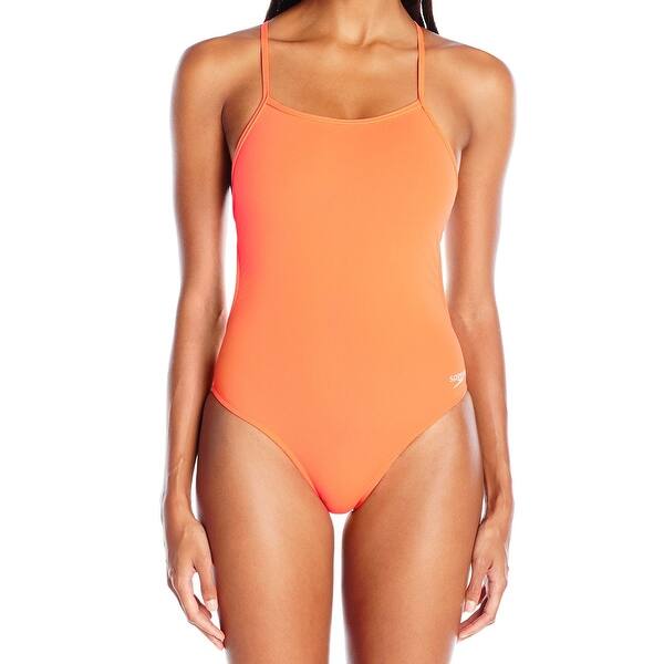 Shop Speedo Women S Swimwear Neon Flame Orange Size 6 One Piece Open Back Overstock 29016787