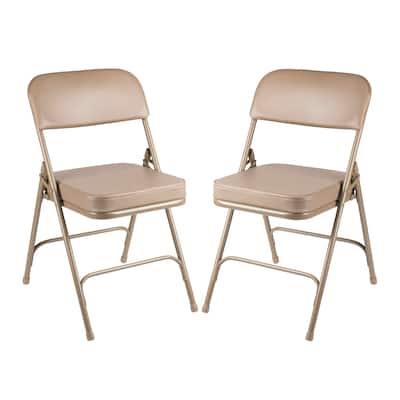 Hampden Furnishings Bernadine Collection Deluxe Vinyl Padded Folding Chair, Pack of 2