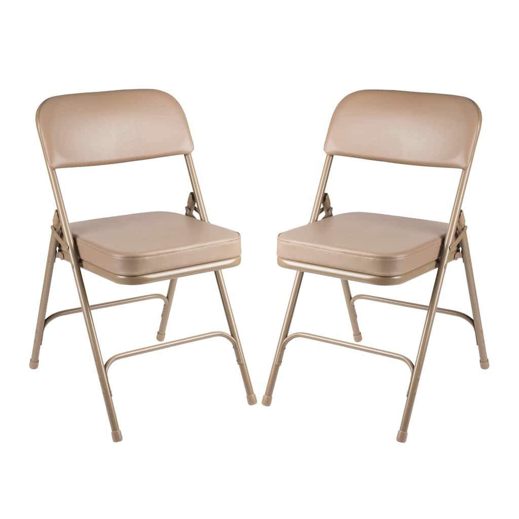 Hampden Furnishings Bernadine Collection Deluxe Vinyl Padded Folding Chair, Pack of 2