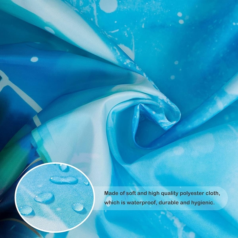 Sea Turtle Bathroom, 3D Ocean Beach Shower Curtain, 72 x 72 Inches