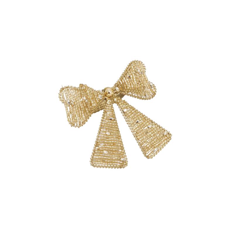 Beaded Bow Napkin Ring (Set of 4) - Gold