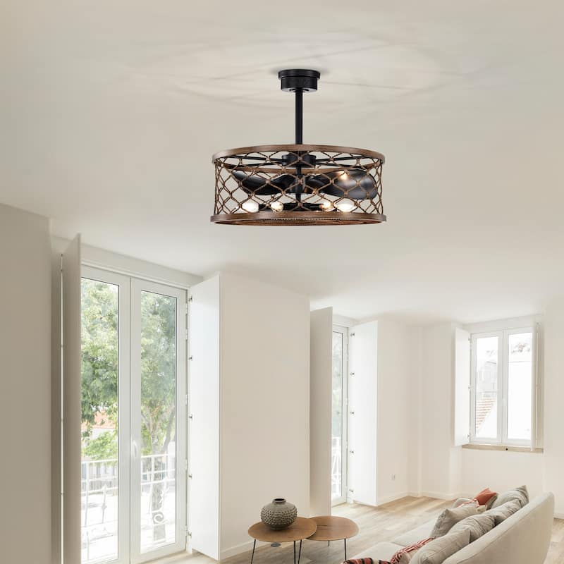 Deniz 24 Inch Modern Contem Fandelier with Remote