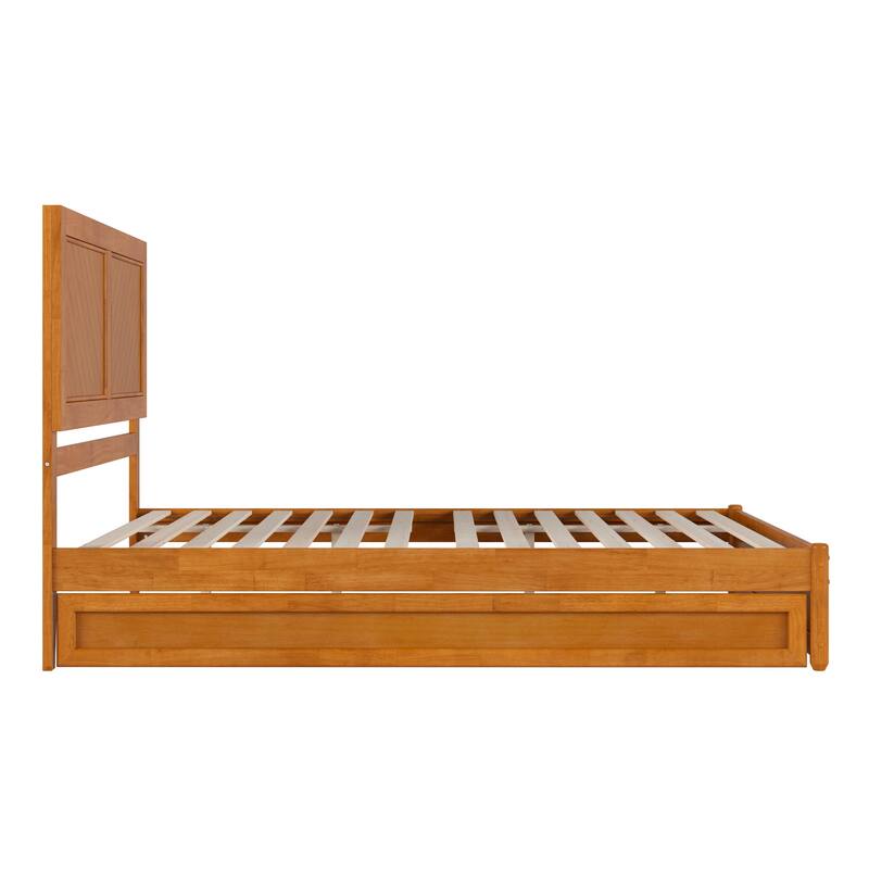 Clayton Platform Bed with Panel Footboard and Twin XL Trundle