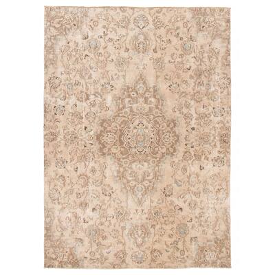 ECARPETGALLERY Hand-knotted Antalya Vintage Ivory Wool Rug - 6'0 x 8'6