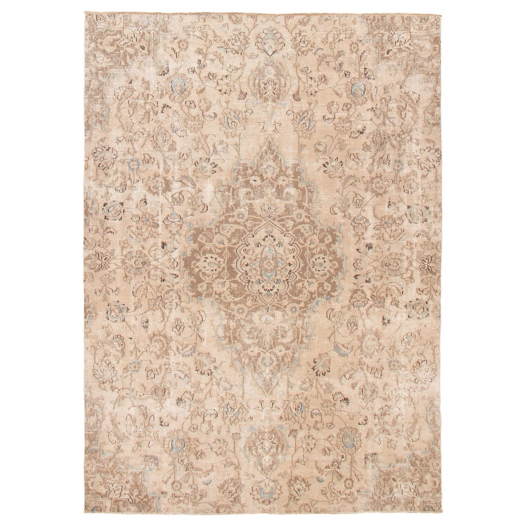 ECARPETGALLERY Hand-knotted Antalya Vintage Ivory Wool Rug - 6'0 x 8'6