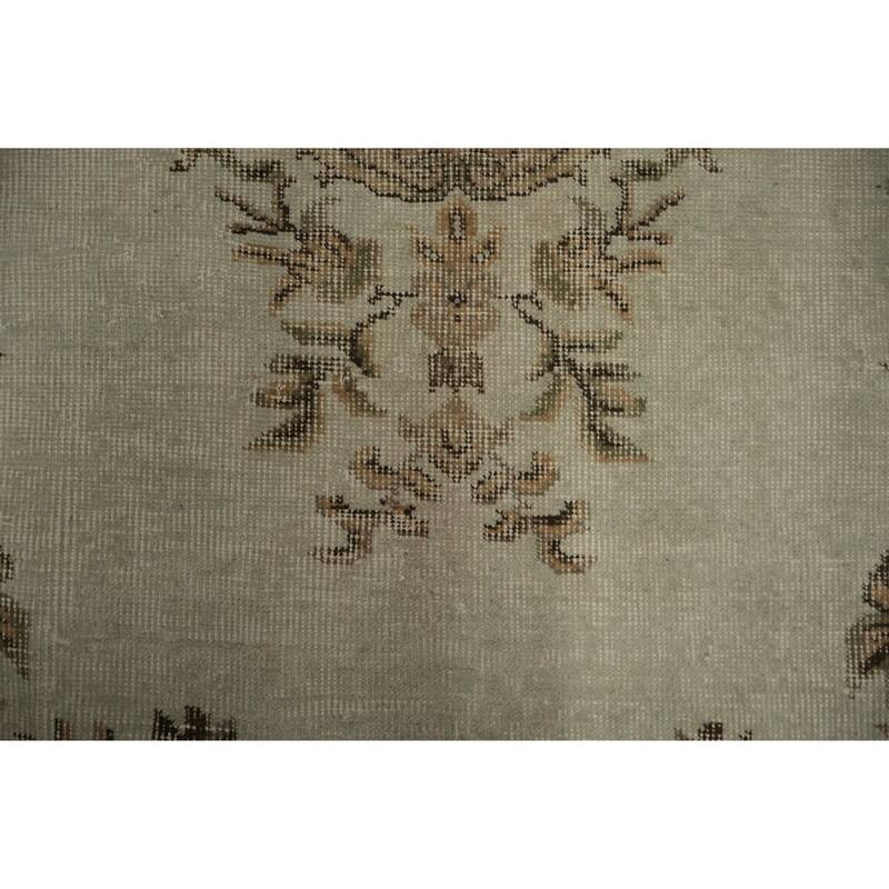 Hand Knotted Oriental 100% Wool Carpet Transitional Floral Beige & Ivories Anatolian Area Rug - 9' 1'' X 5' 7''