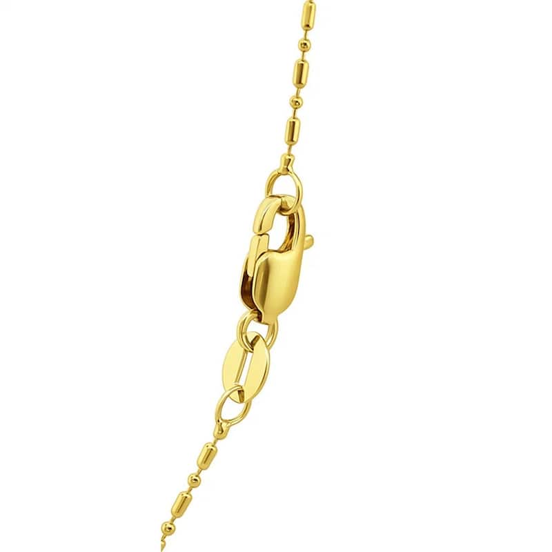 MayaMila 14k Yellow Gold Diamond-Cut Bead Chain 1.0mm