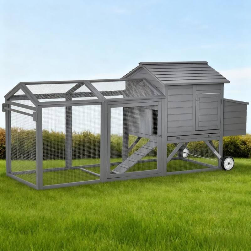 Wooden Chicken Coop 96.5" L x 35.5" W x 44.5" H Hen House Poultry Cage