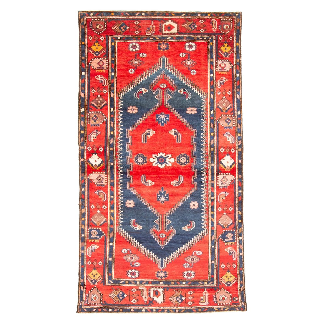 ECARPETGALLERY Hand-knotted Konya Anatolian Red Wool Rug - 3'10 x 7'3