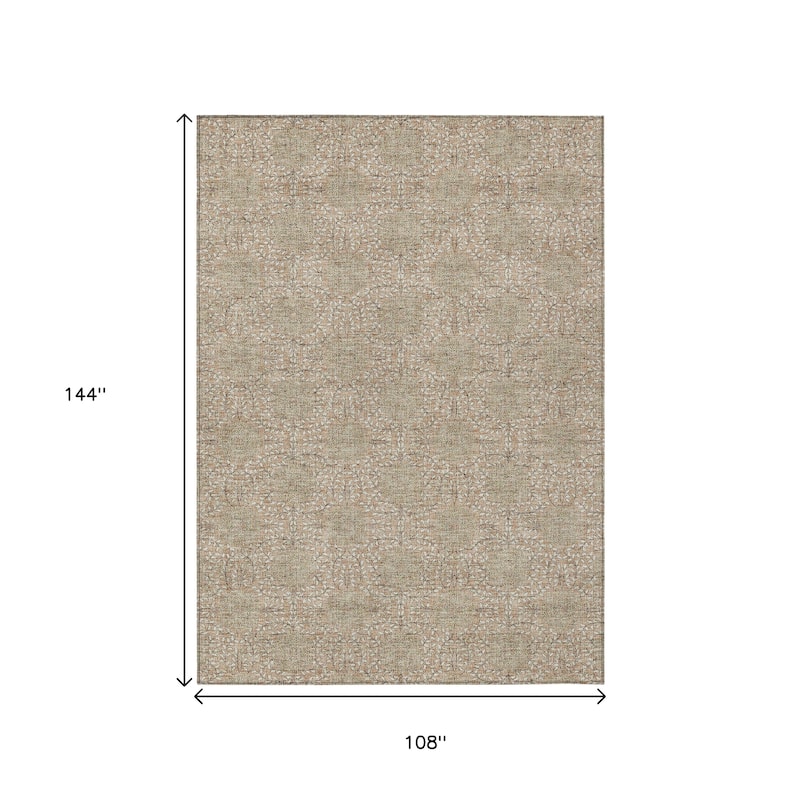 HomeRoots Damask Transitional Rectangle Outdoor Rug