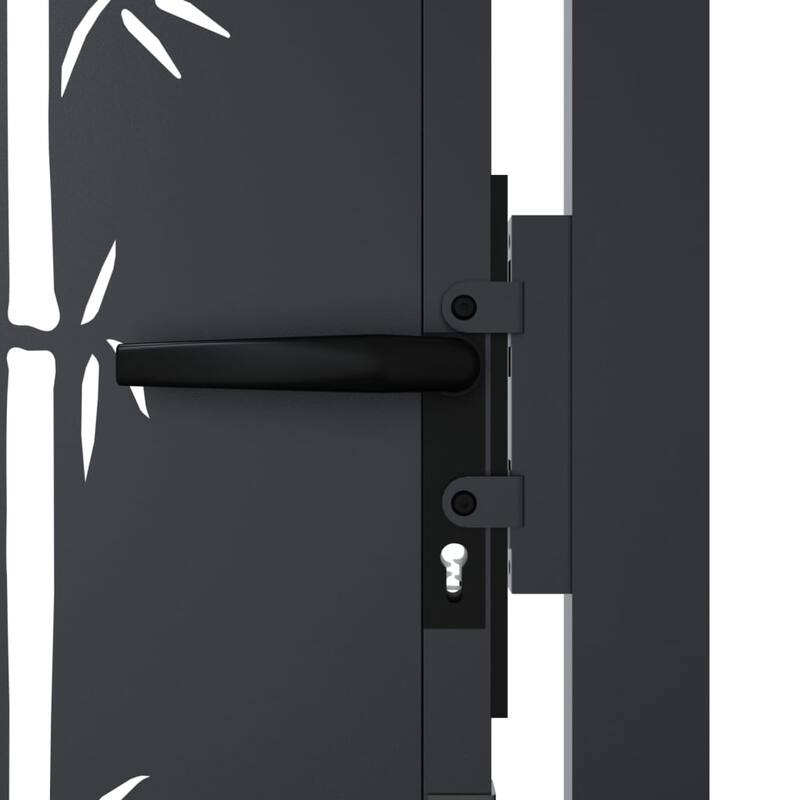 vidaXL Garden Gate Anthracite 39.4x49.2" Steel Bamboo Design - 41.3 x 51.2"