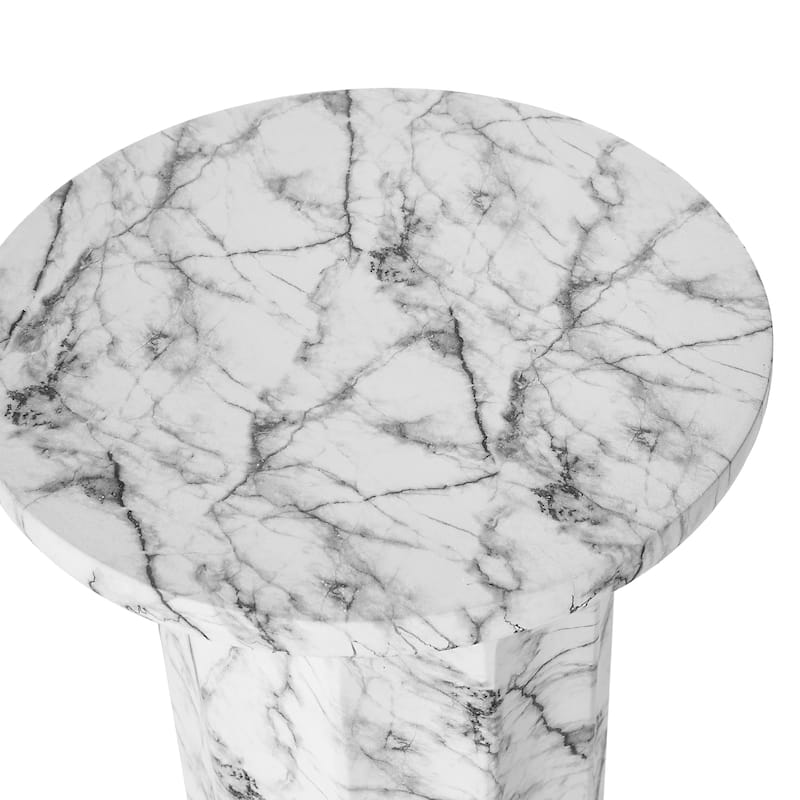 Glitzhome 20.75"H Modern MGO Faux Marble Side Table