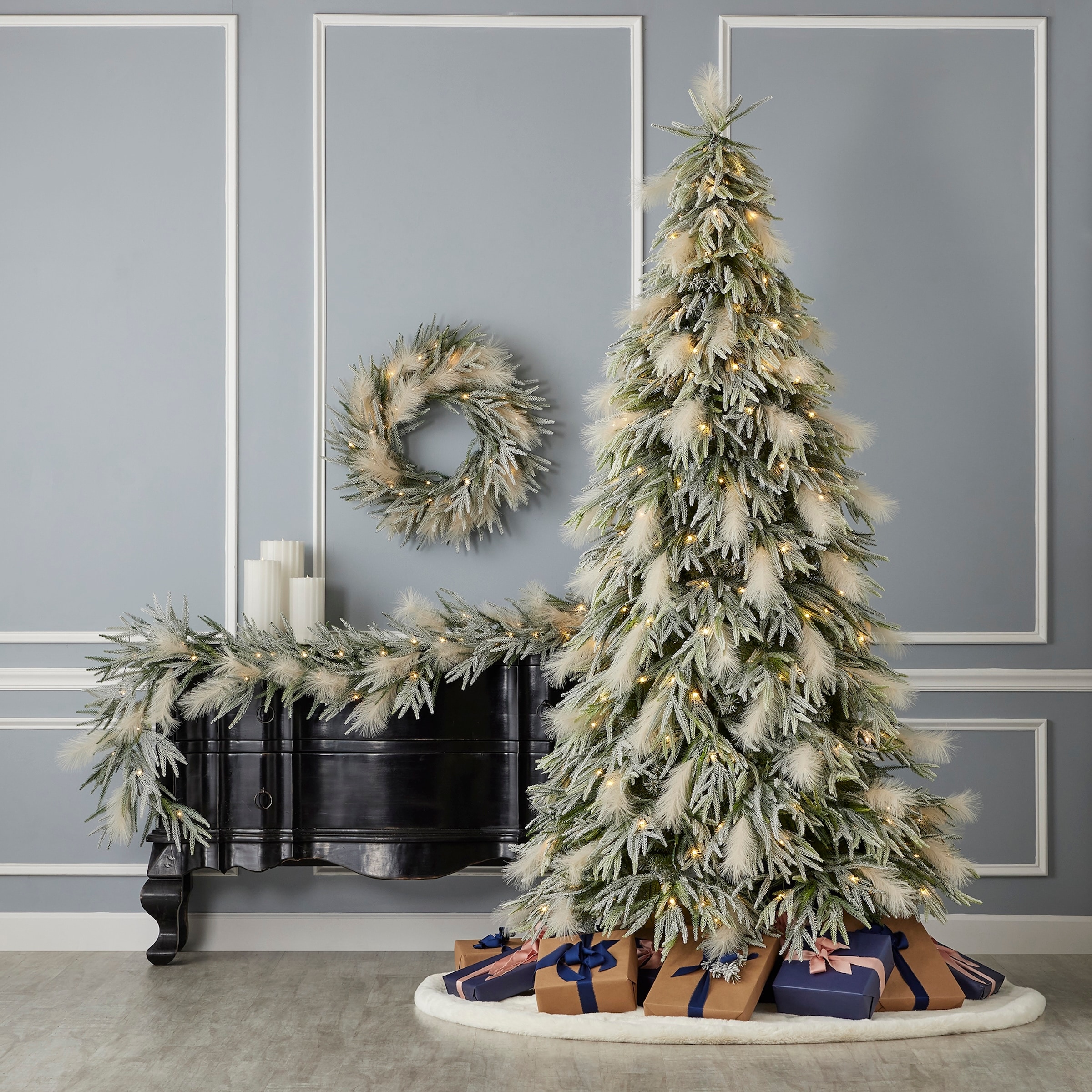 Pine and Pampas Prelit Artificial Tree 7.5ft - On Sale - Bed Pine and Pampas Prelit Artificial Tree 7.5ft - On Sale - Bed