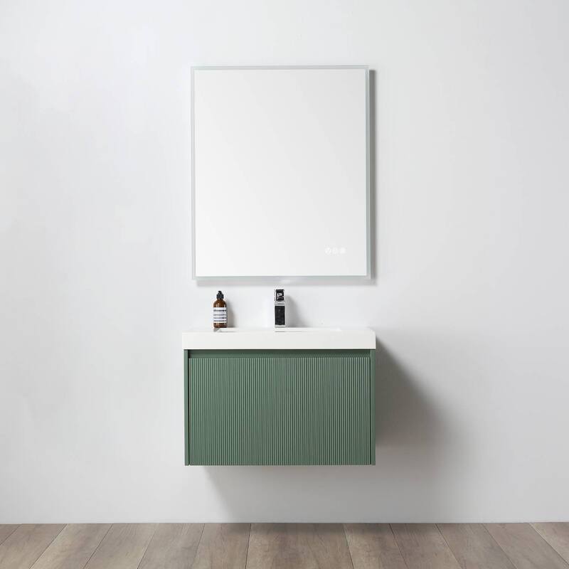 Floating Bathroom Vanity with Sink, Wall Mounted Vanity - 30" - SageGreen