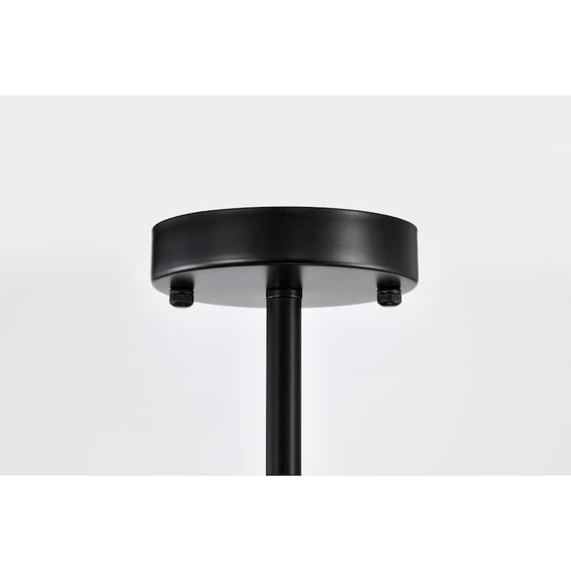 19" Thomes Matte Black 5-Light Chandelier with Glass Globe Shade