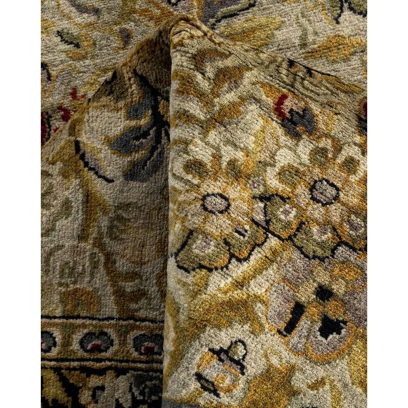 Overton Hand Knotted Wool Vintage Inspired Modern Contemporary Overdyed Ivory Runner Rug - 2' 6" x 8' 2"