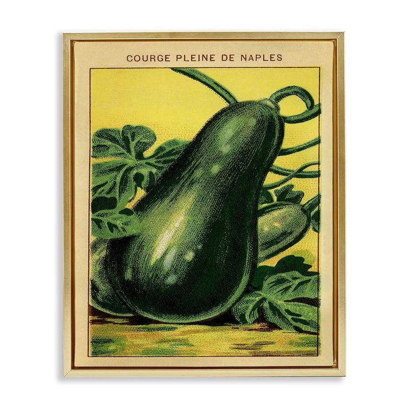 Stupell Country Vintage Squash Framed Floater Canvas Wall Art Design By Lil' Rue - 25 x 31 - Gold