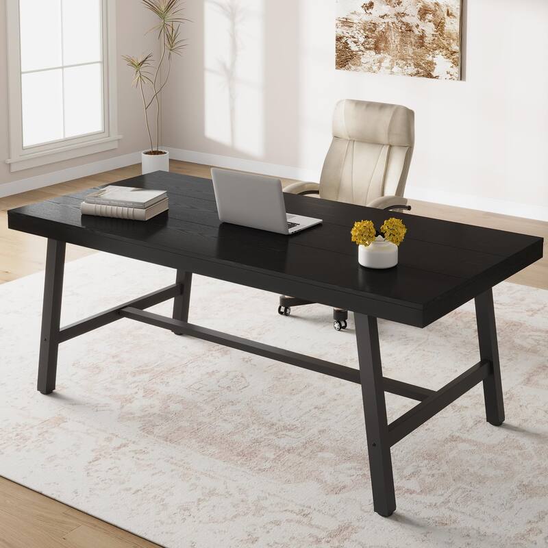 Extra Long Dining Table and Office Desk, Industrial Modern Study Table