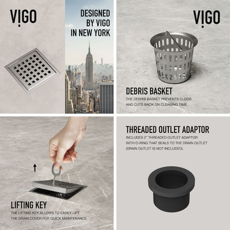 VIGO Elan Square Shower Drain